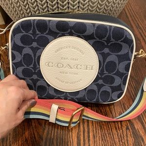 Coach crossbody bag with rainbow strap